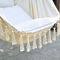 Weiße Makramee-Quasten-hängender Hängematten-Stuhl für Schlafzimmer-schwingstuhl-Innenschlafzimmer